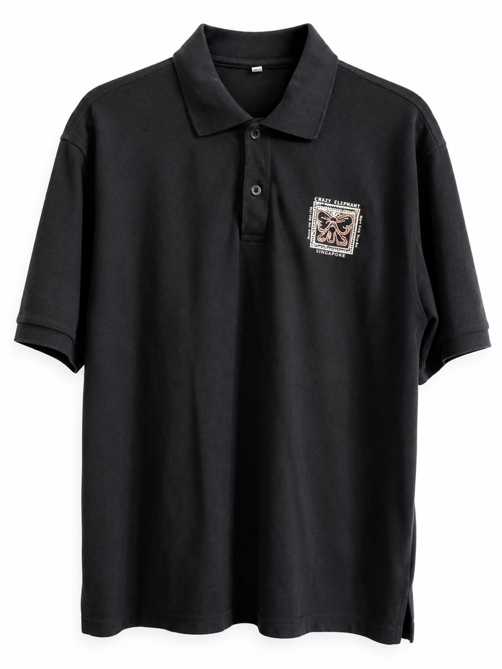 Crazy Elephant Singapore Rock & Roll Blues Bar Black Polo Shirt XL Graphic Souve